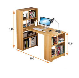转角电脑桌带书柜.