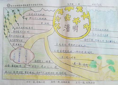 有关清明节图画版面六年级