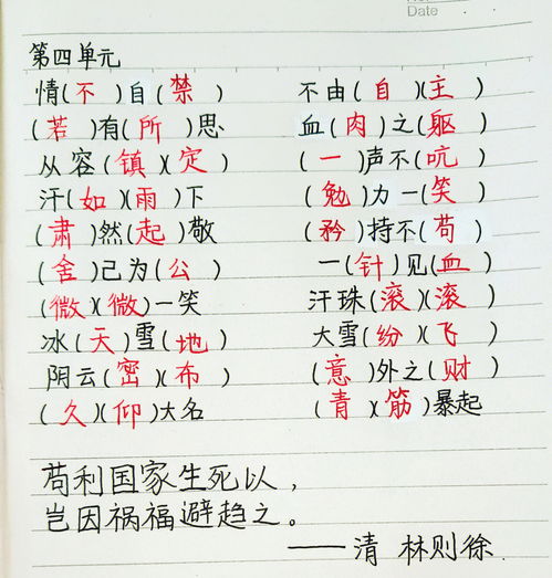 语文四字词语