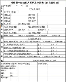 增值税一般纳税人申请认定表